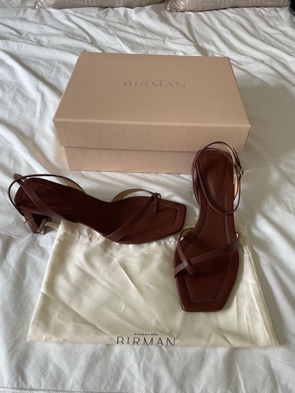 Alexandre Birman Nelly Strappy Square Toe Sandal Heel